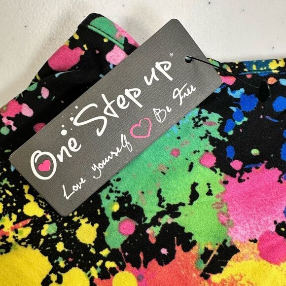 NWOT One Step Ahead Plus Size Black Multicolor Paint Splatter Tank Top - Size 3X - Picture 5 of 6